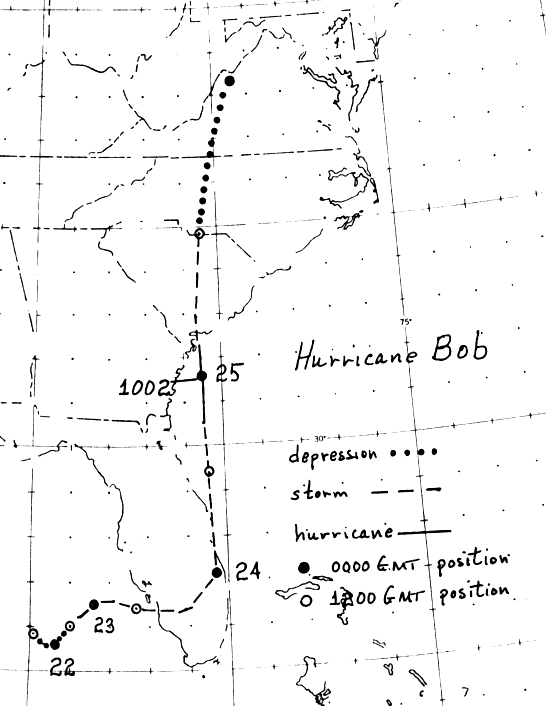 Hurricane Bob (1985) Track