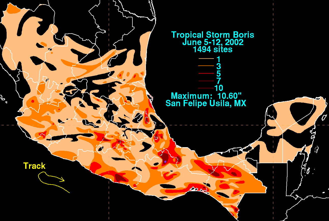 Boris (1996) Rainfall