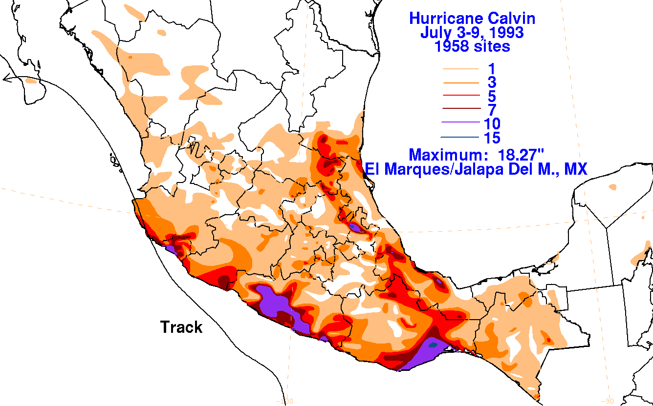 Calvin (1993) Rainfall