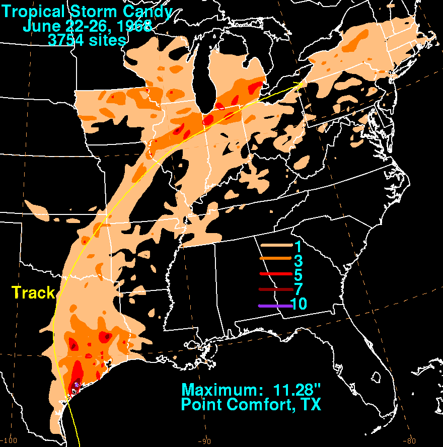 Candy (1968) Storm Total Rainfall