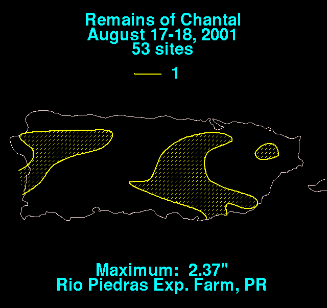 Rainfall from the remains of Chantal (2001)