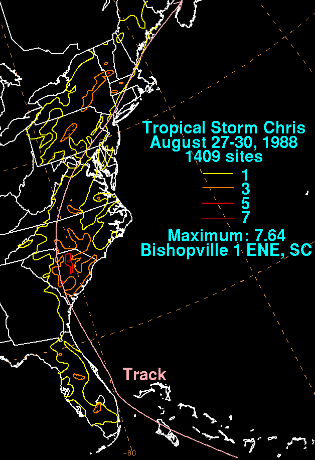 Tropical Storm Chris (1988) Rainfall