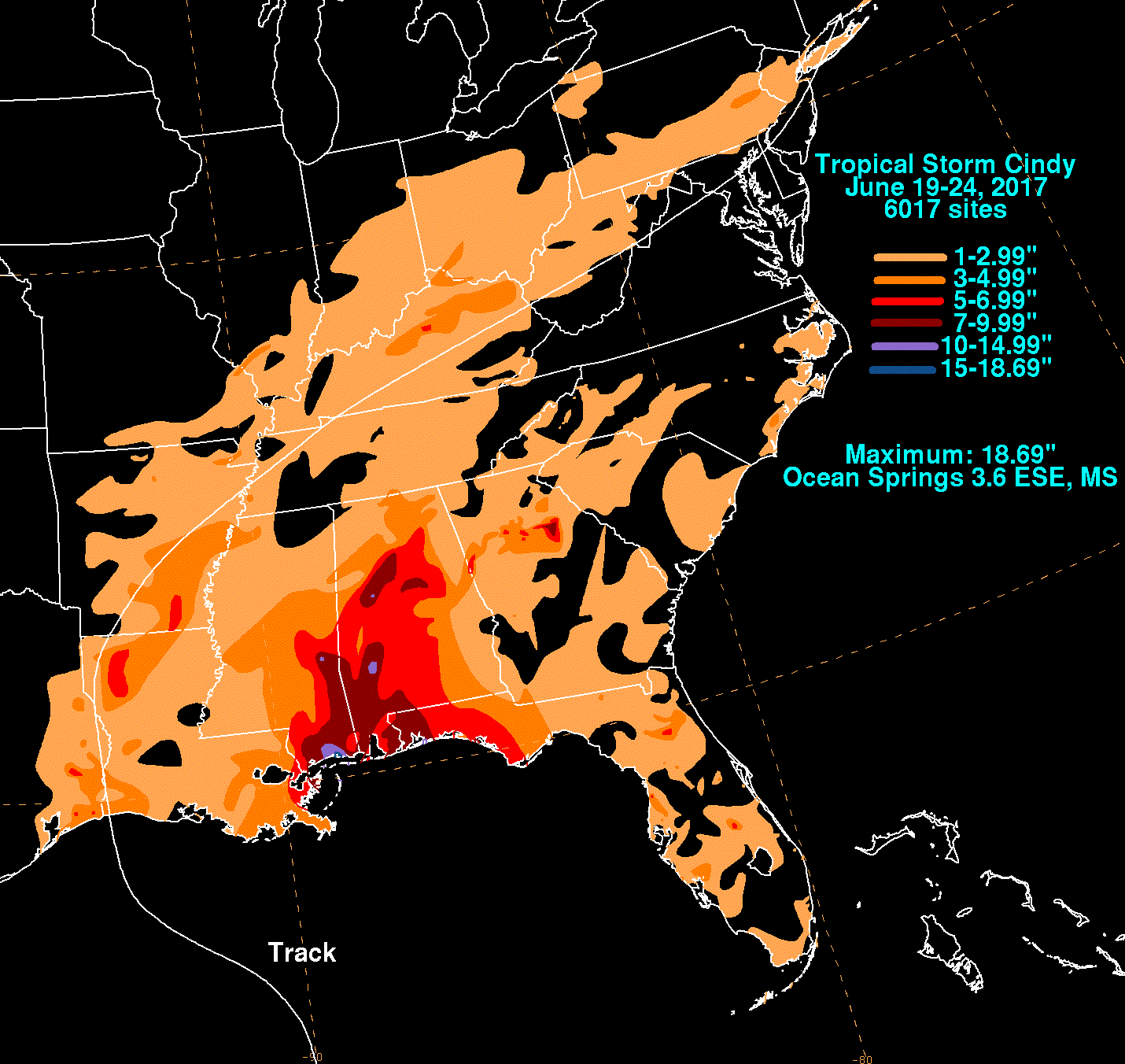 Tropical Storm Cindy (2017) Rainfall