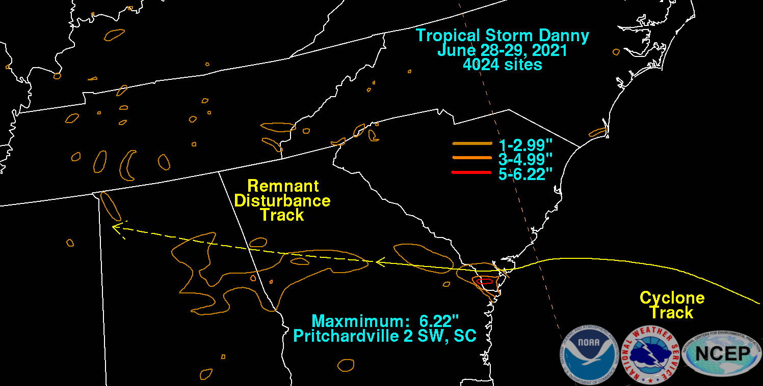 Tropical Storm Danny (2021) Rainfall
