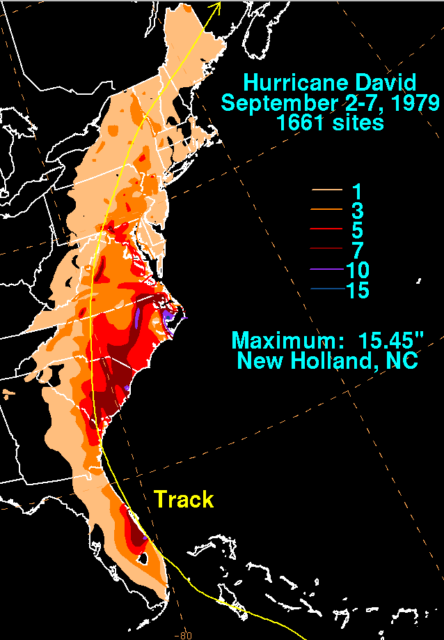 Hurricane David (1979) Rainfall