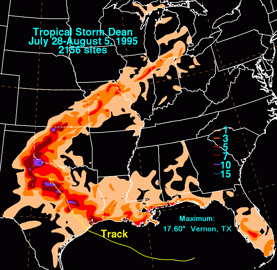 Tropical Storm Dean (1995) Rainfall
