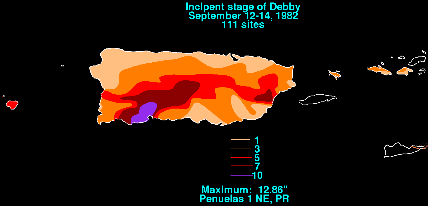 Debby (1982) Rainfall