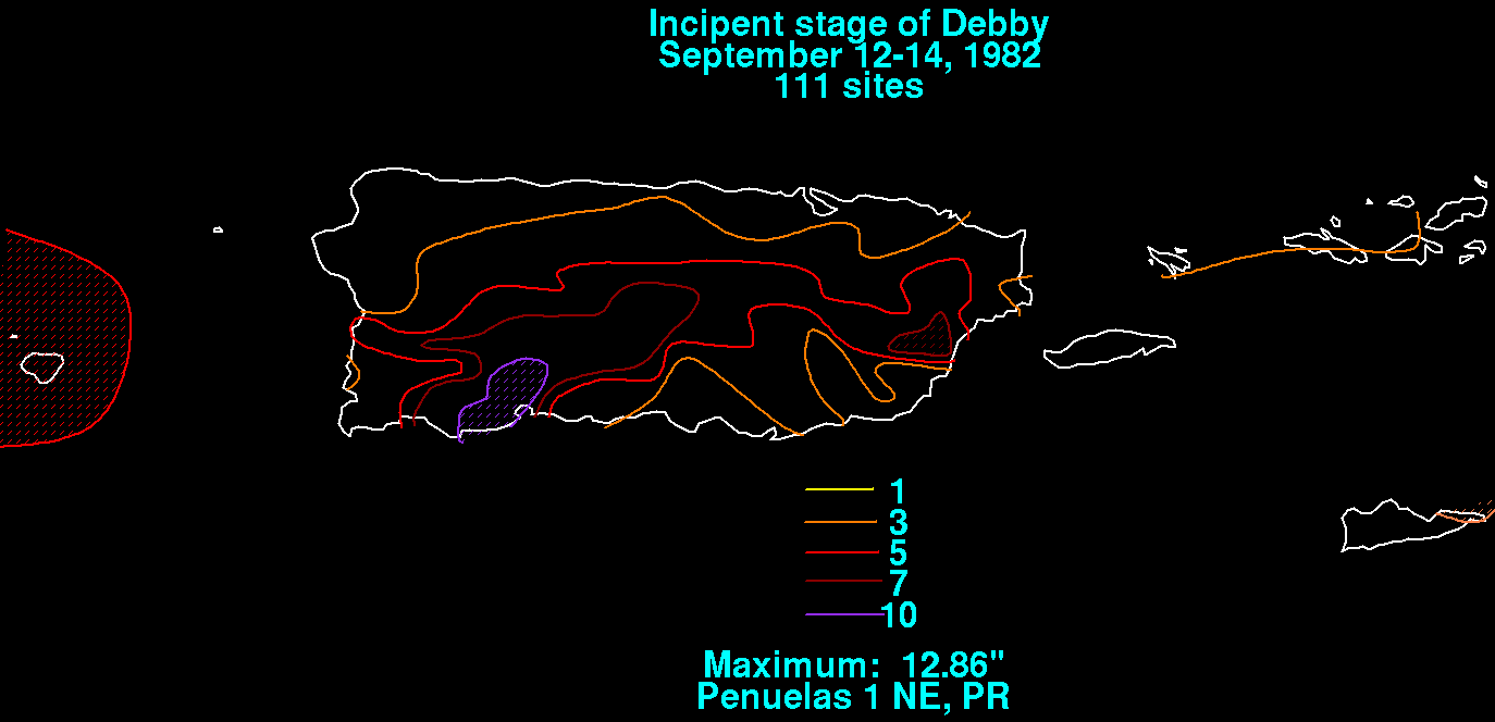 Debby (1982) Rainfall