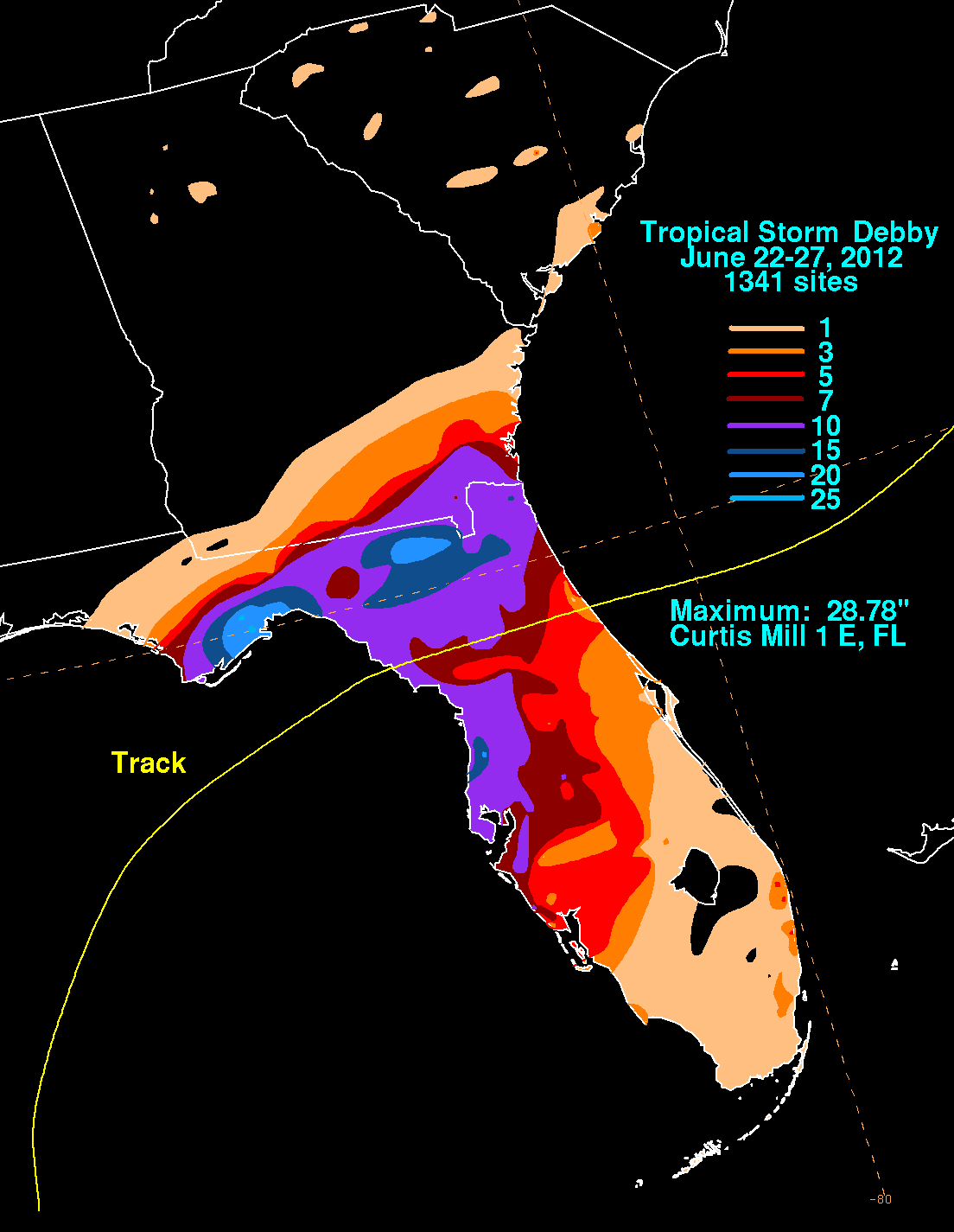 Tropical Storm Debby (2012) Rainfall
