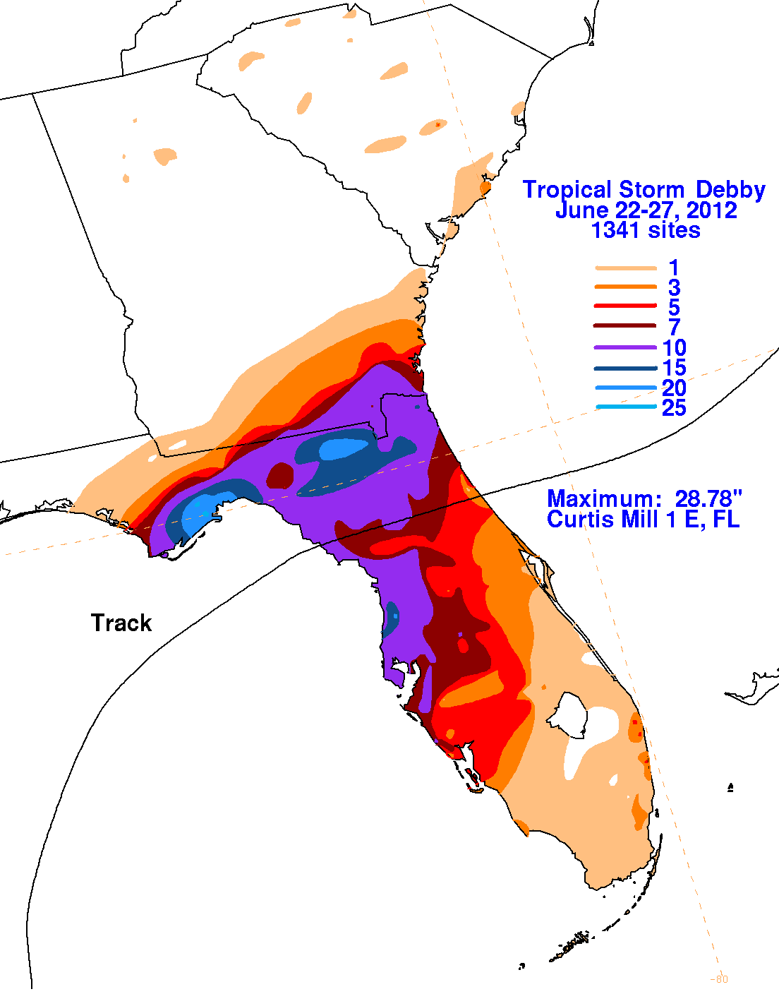 Tropical Storm Debby (2012) Rainfall