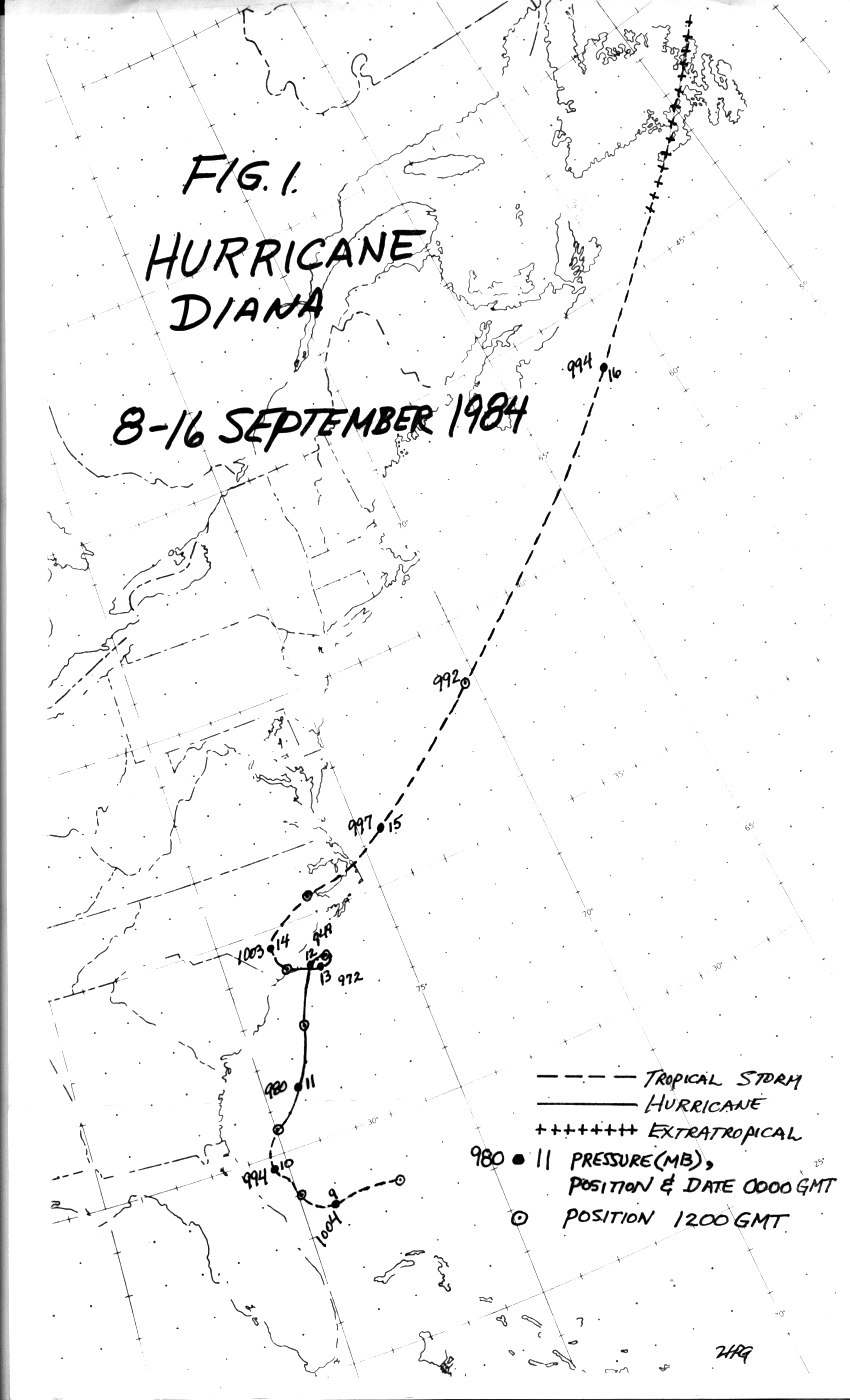 Hurricane Diana Track (1984)
