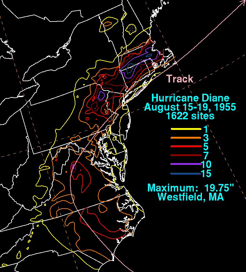 Diane (1955) Storm Total Rainfall