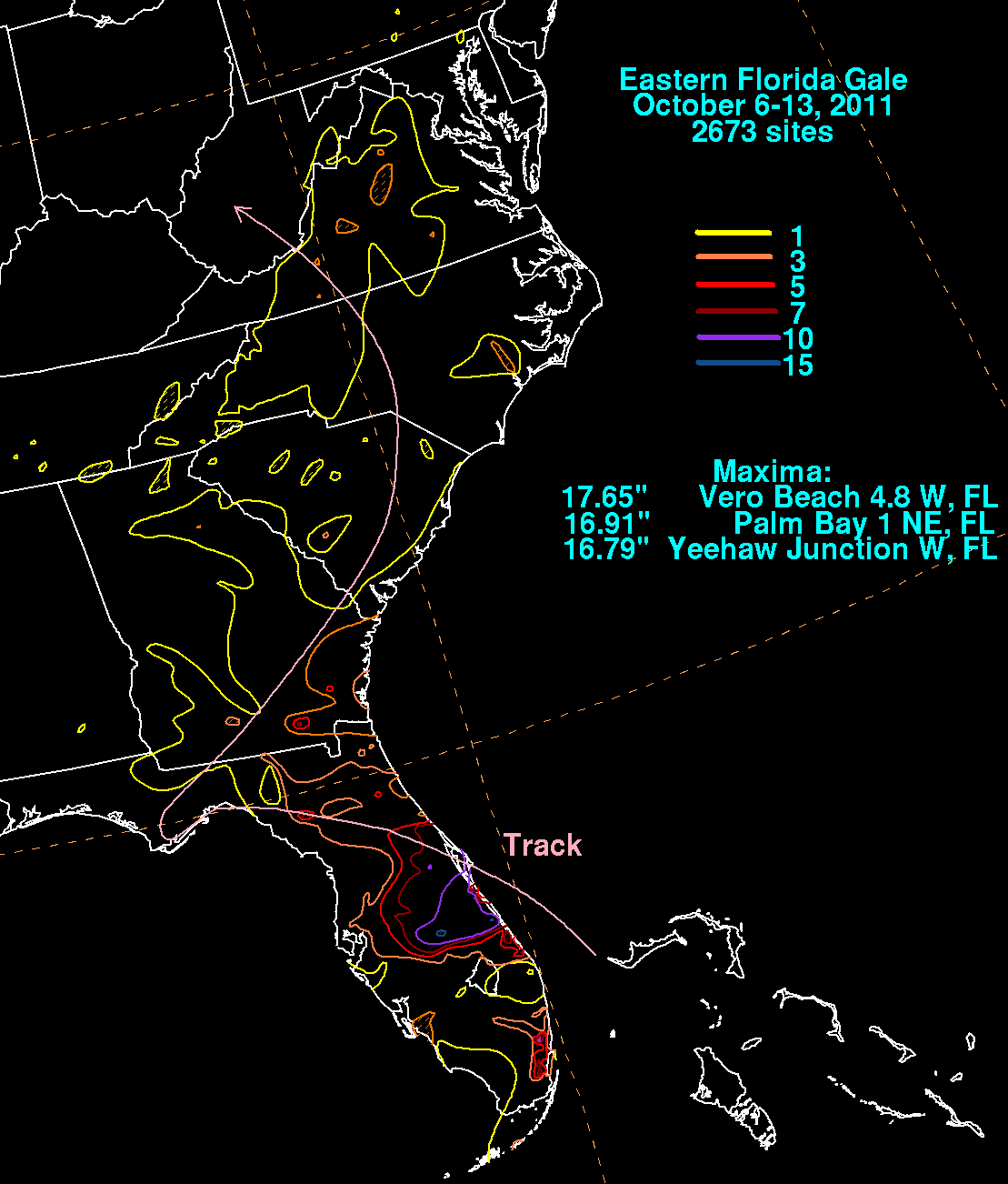 Early October 2011 Florida Gale Rainfall
