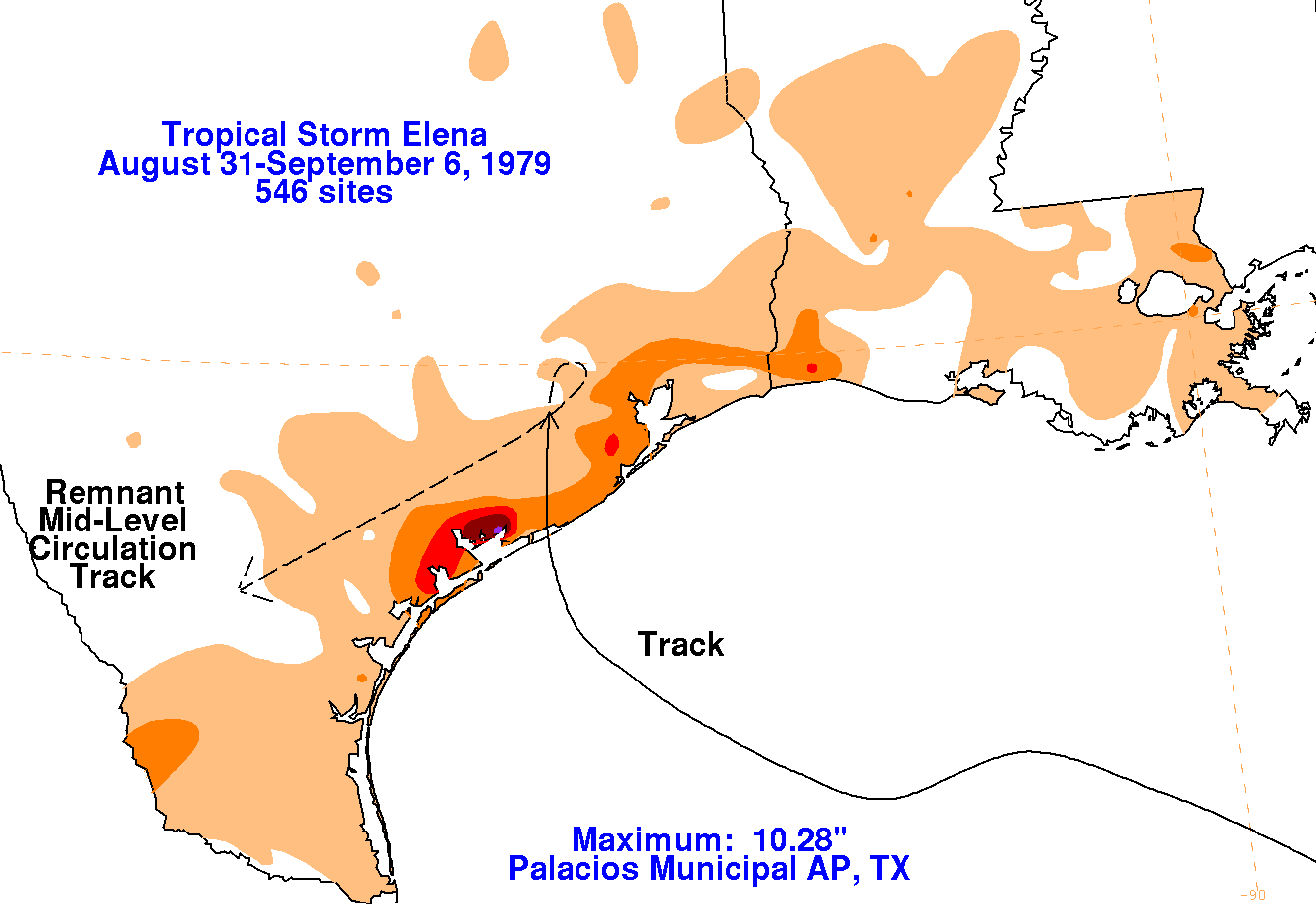 Tropical Storm Elena (1979) Rainfall