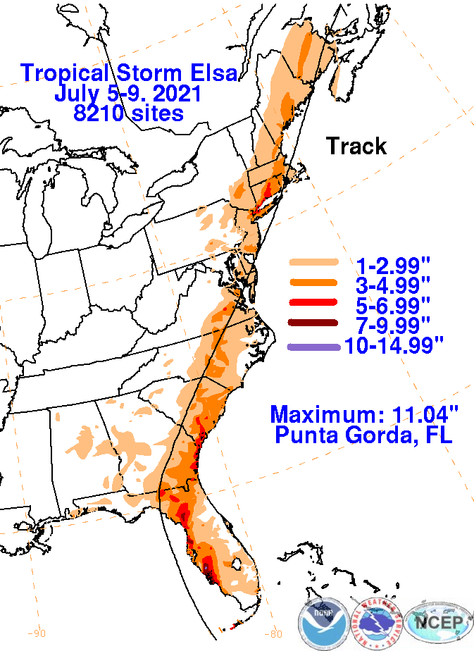 Tropical Storm Elsa (2021) Rainfall
