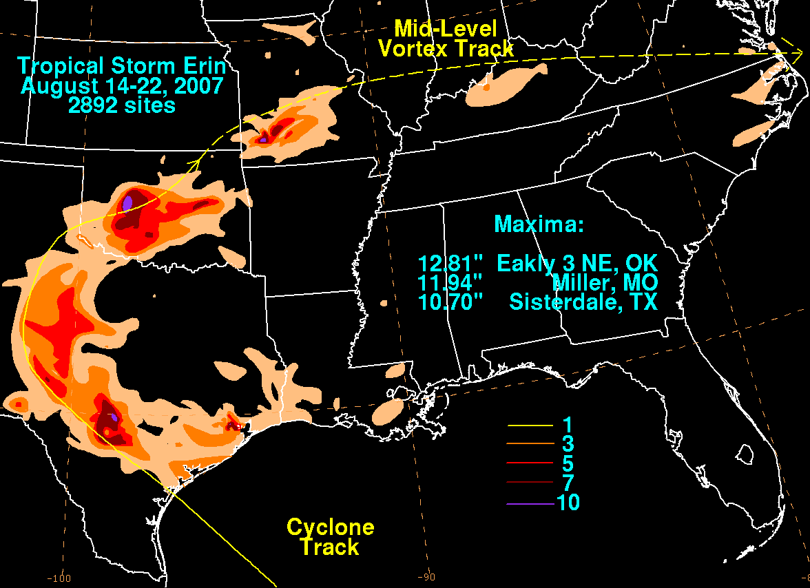 Erin (2007) Storm Total Rainfall