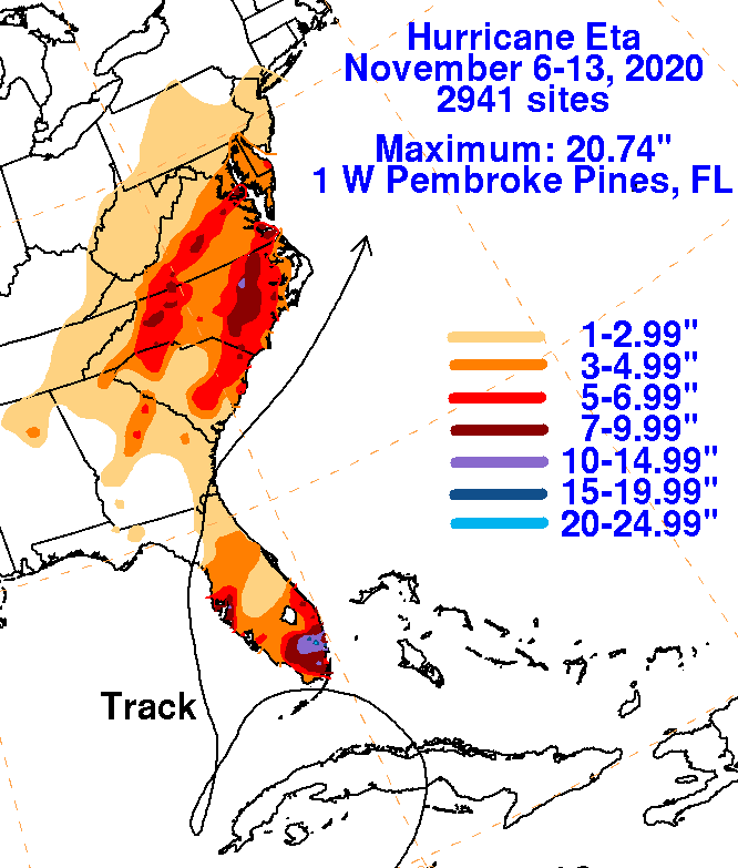 Hurricane Eta (2020) Rainfall