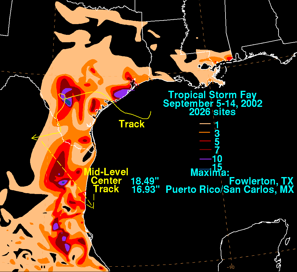 Tropical Storm Fay (2002) Rainfall