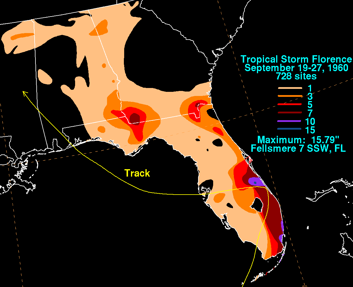 Tropical Storm Florence (1960) Rainfall