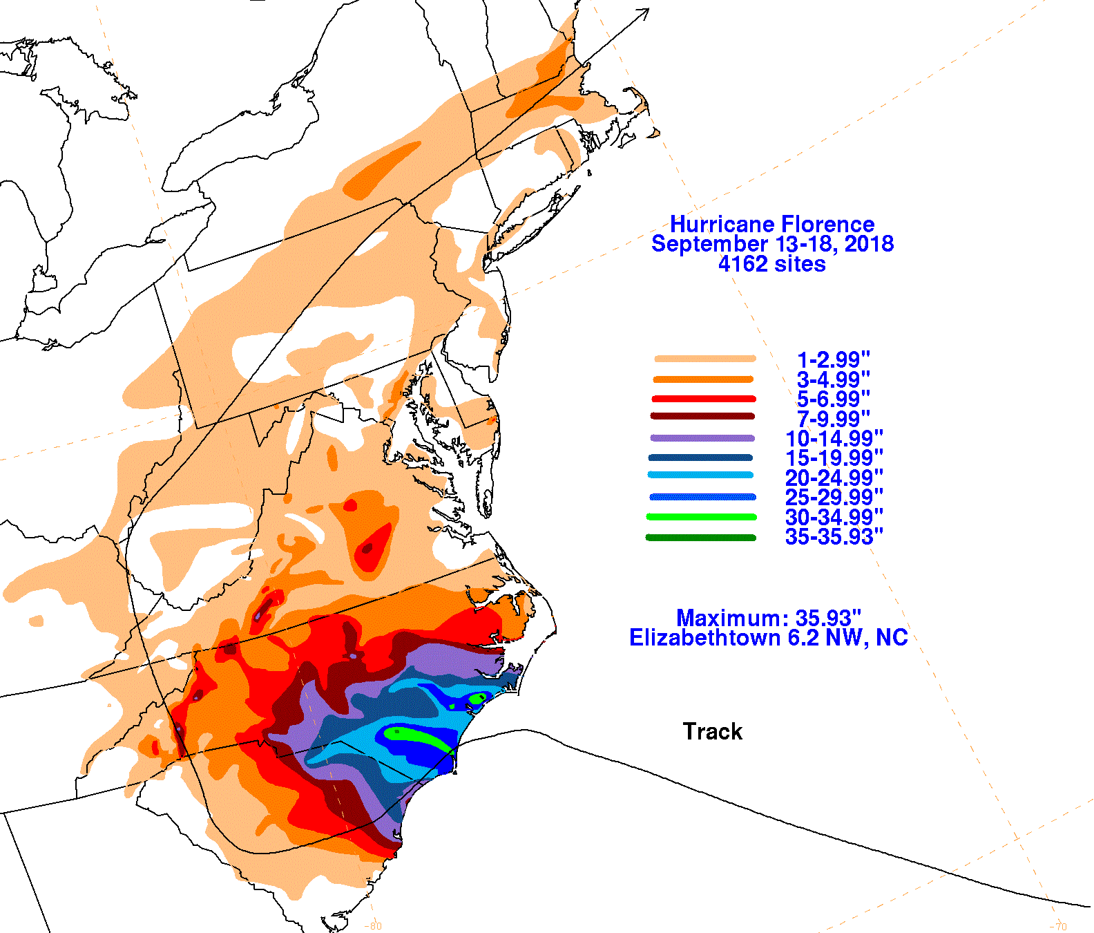 Hurricane Florence (2018) Rainfall