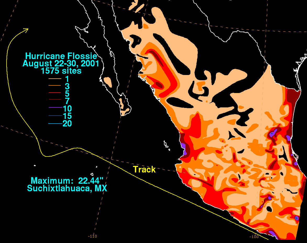 Flossie (2001) Storm Total Rainfall