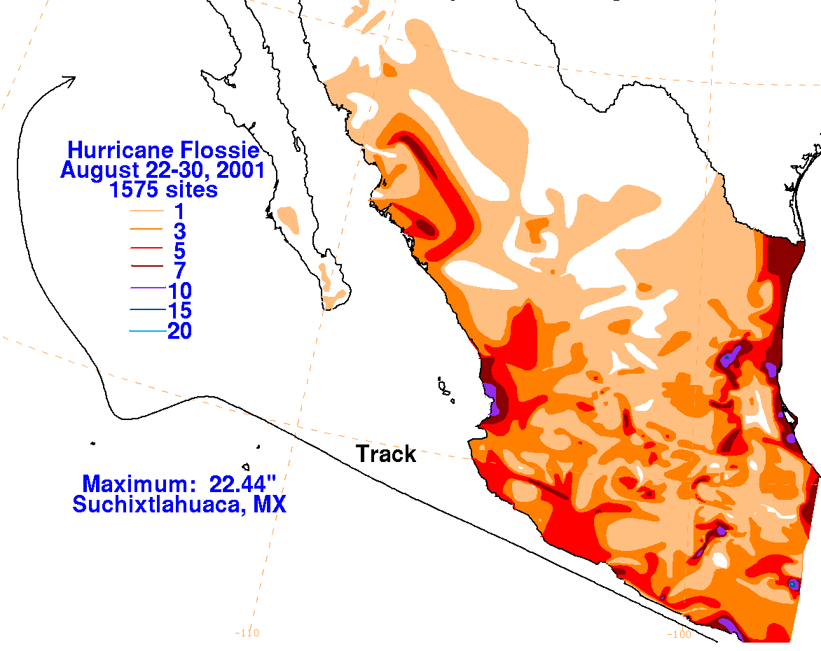 Flossie (2001) Storm Total Rainfall