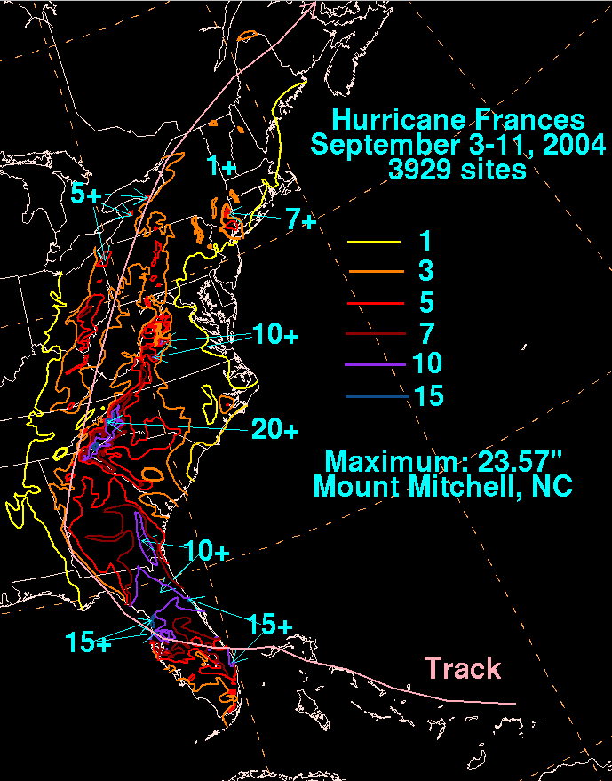 Hurricane Frances (2004) Rainfall