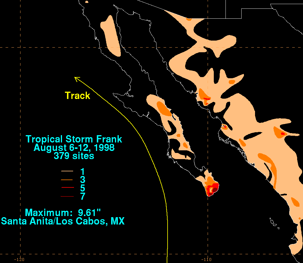 Frank (1998) Storm Total Rainfall