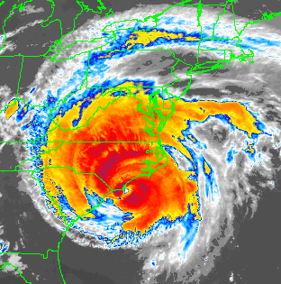 Fran (1996) IR satellite image