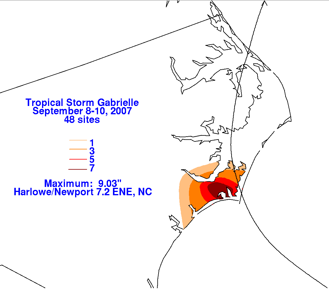 Gabrielle (2007) Storm Total Rainfall