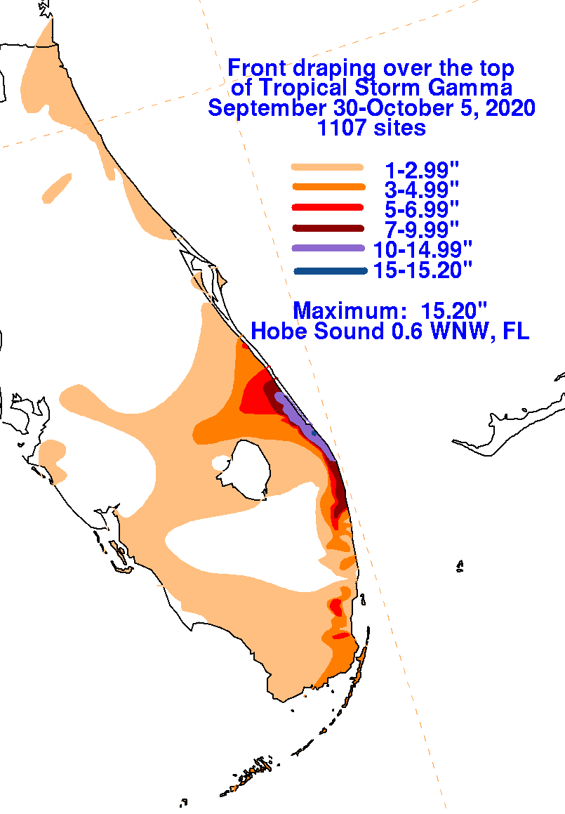 Hurricane Gamma (2020) Rainfall