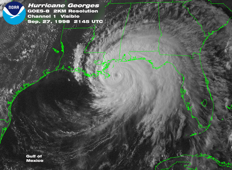 Satellite image of Georges (1998)