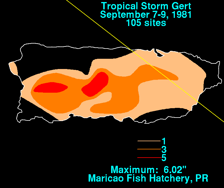 Tropical Storm Gert (1981) Rainfall