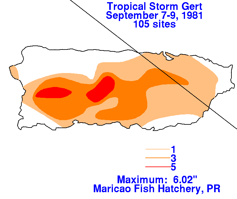 Tropical Storm Gert (1981) Rainfall
