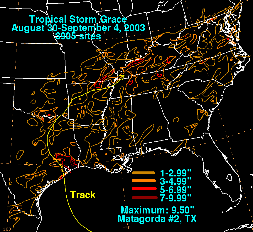Tropical Storm Grace (2003) Rainfall