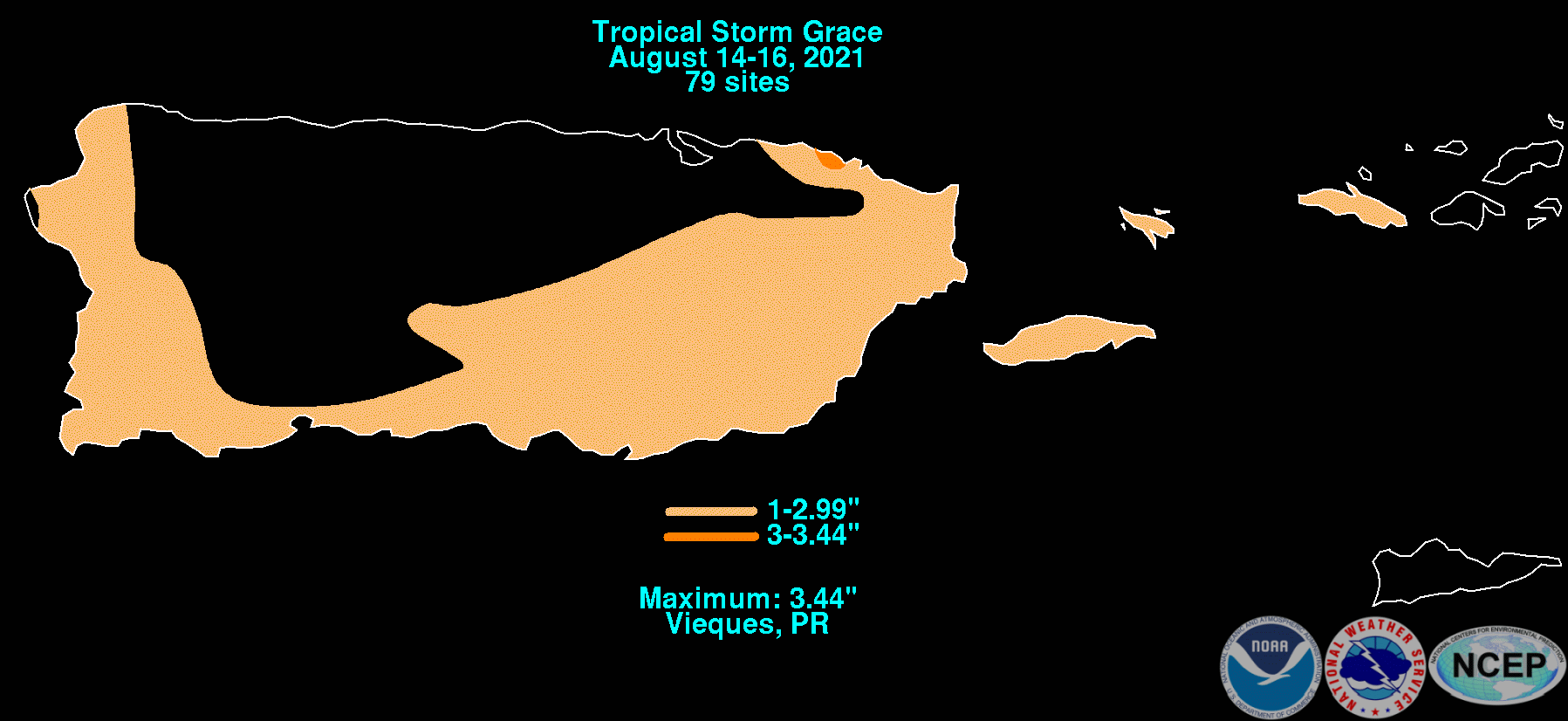 Tropical Storm Grace (2021) Rainfall