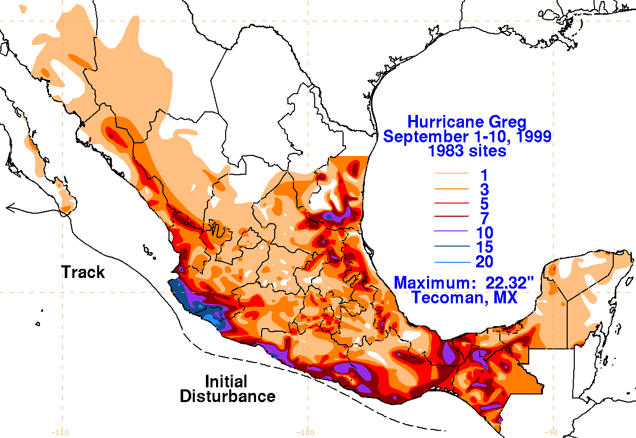 Greg (1999) Storm Total Rainfall