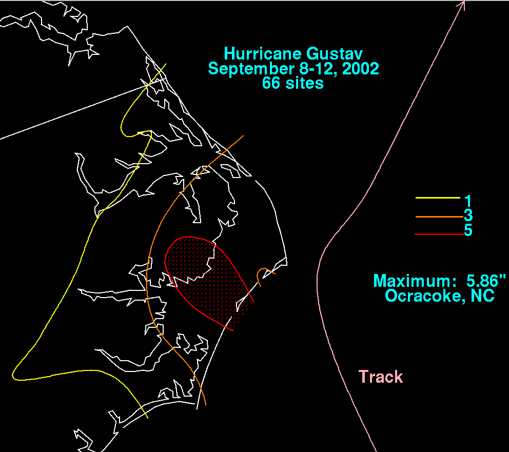 Hurricane Gustav (2002) Rainfall