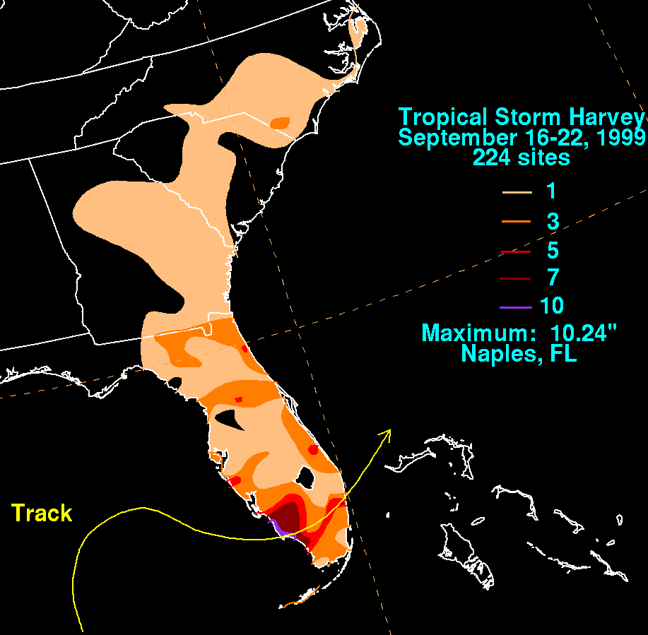 Harvey (1999) Storm Total Rainfall