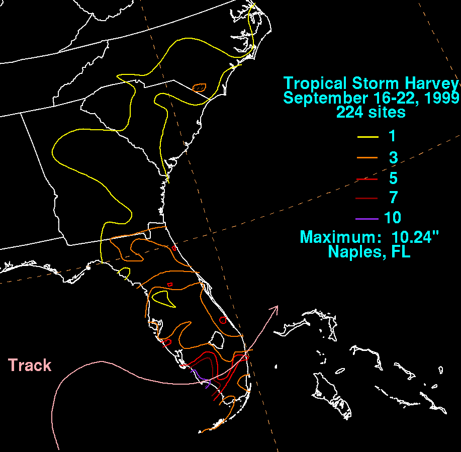 Harvey (1999) Storm Total Rainfall