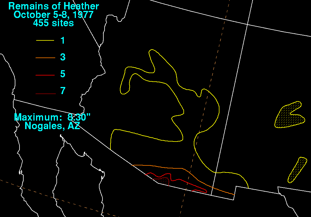 Hurricane Heather (1977) Rainfall