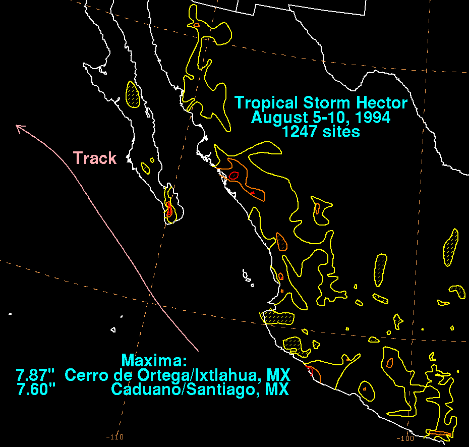 Hector (1994) Storm Total Rainfall