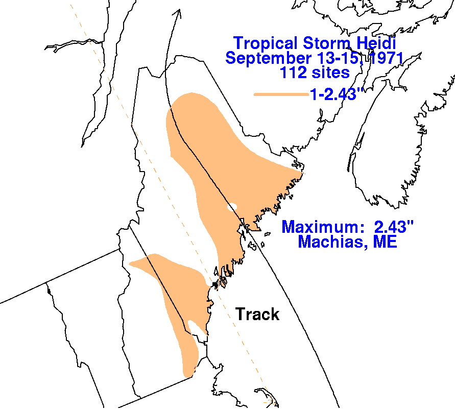 Tropical Storm Heidi (1971) Rainfall