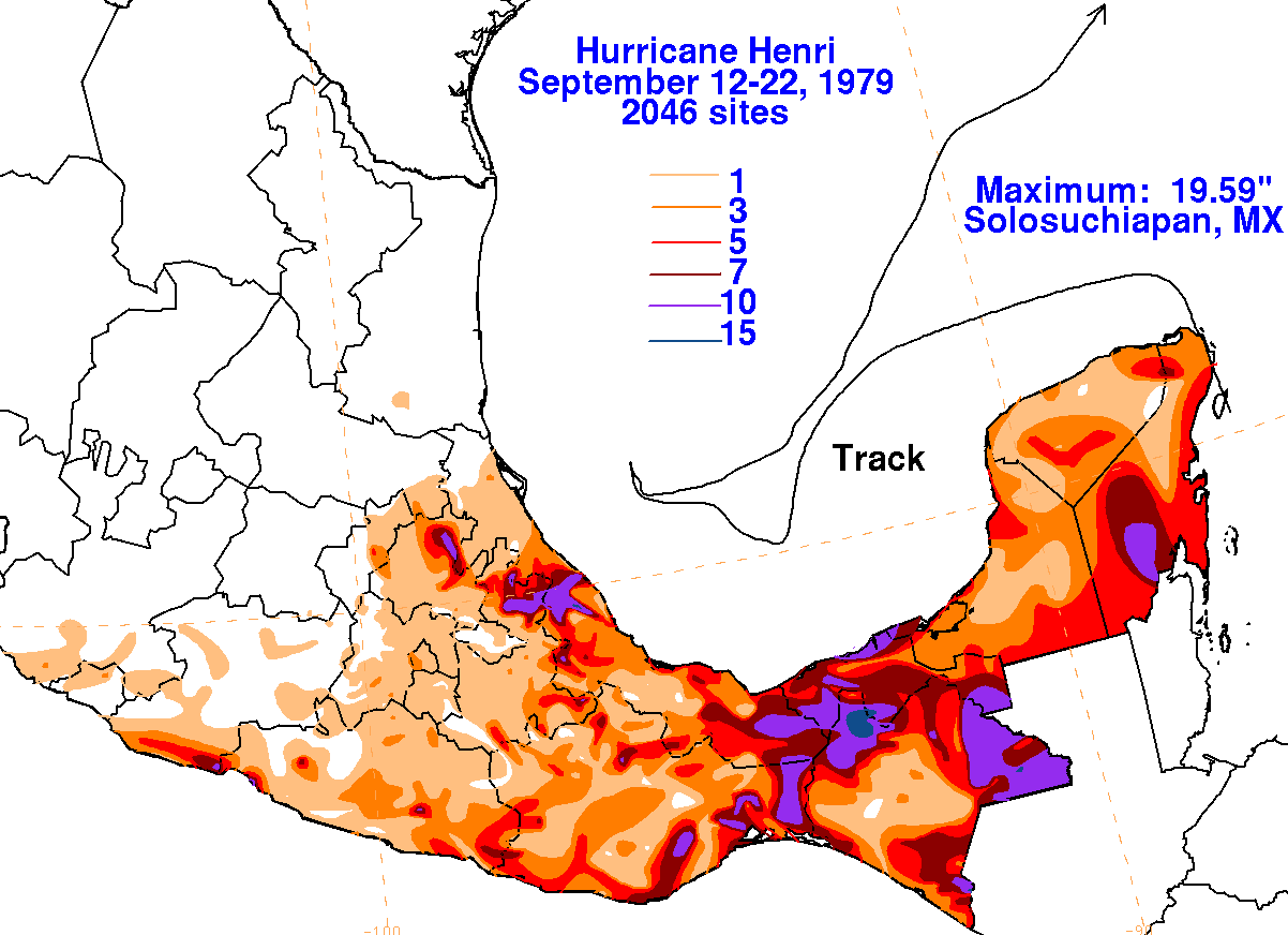 Hurricane Henri (1979) Rainfall