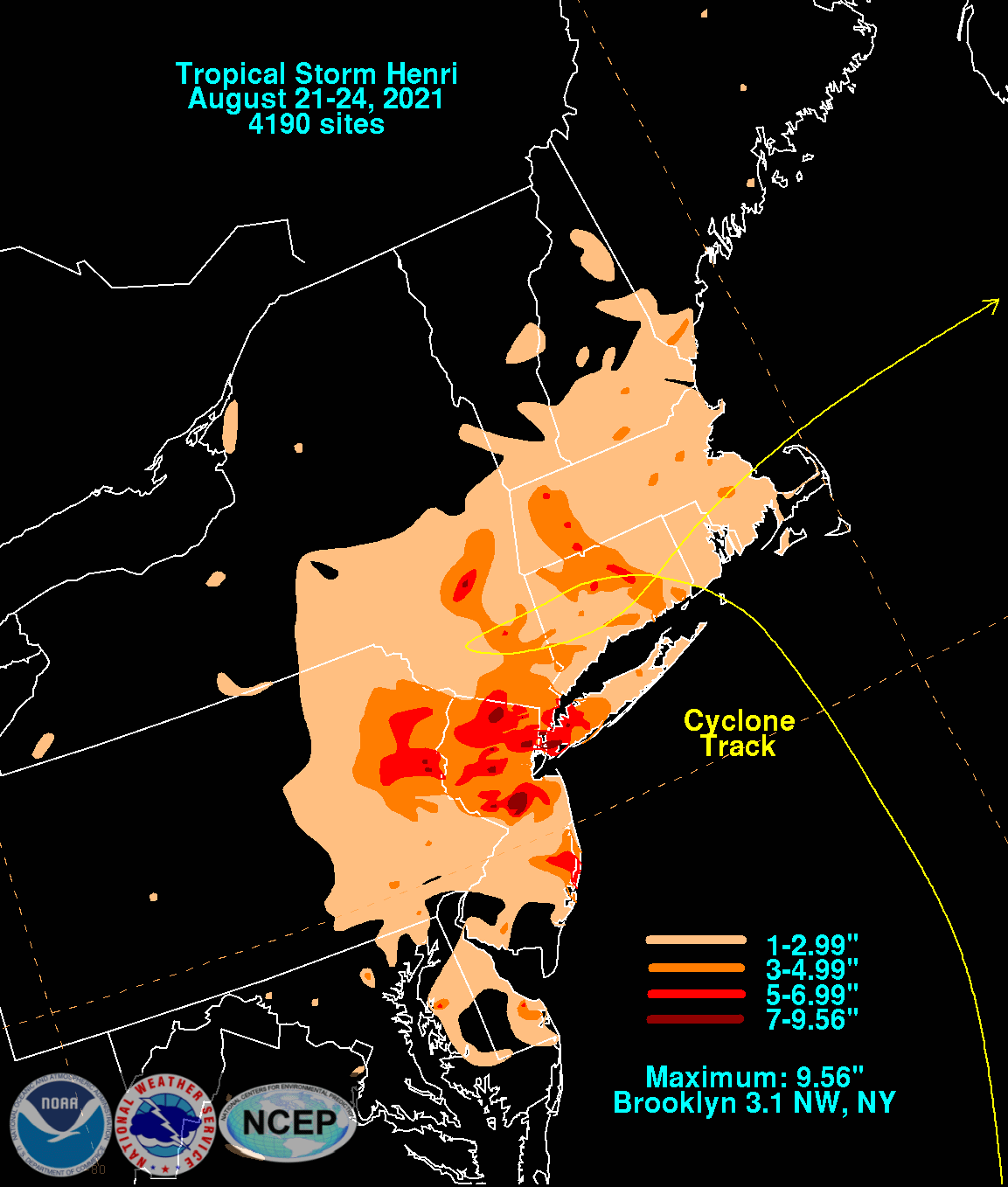 Tropical Storm Henri (2021) Rainfall