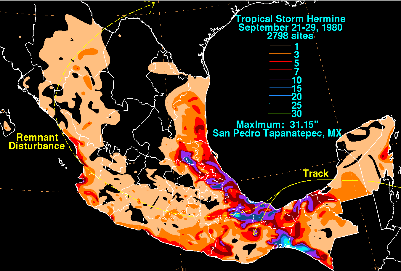 Tropical Storm Hermine (1980) Rainfall