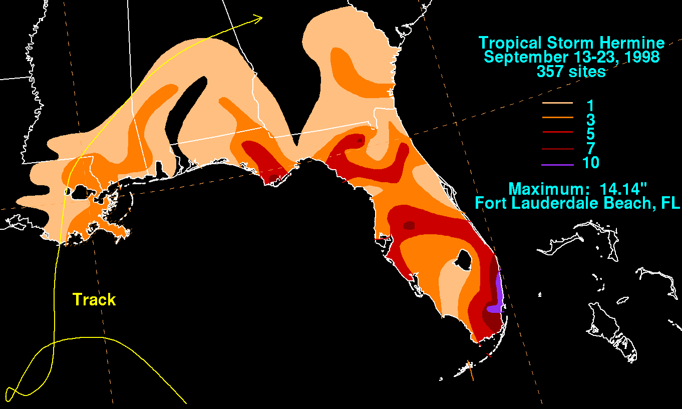 Hermine (1998) Storm Total Rainfall