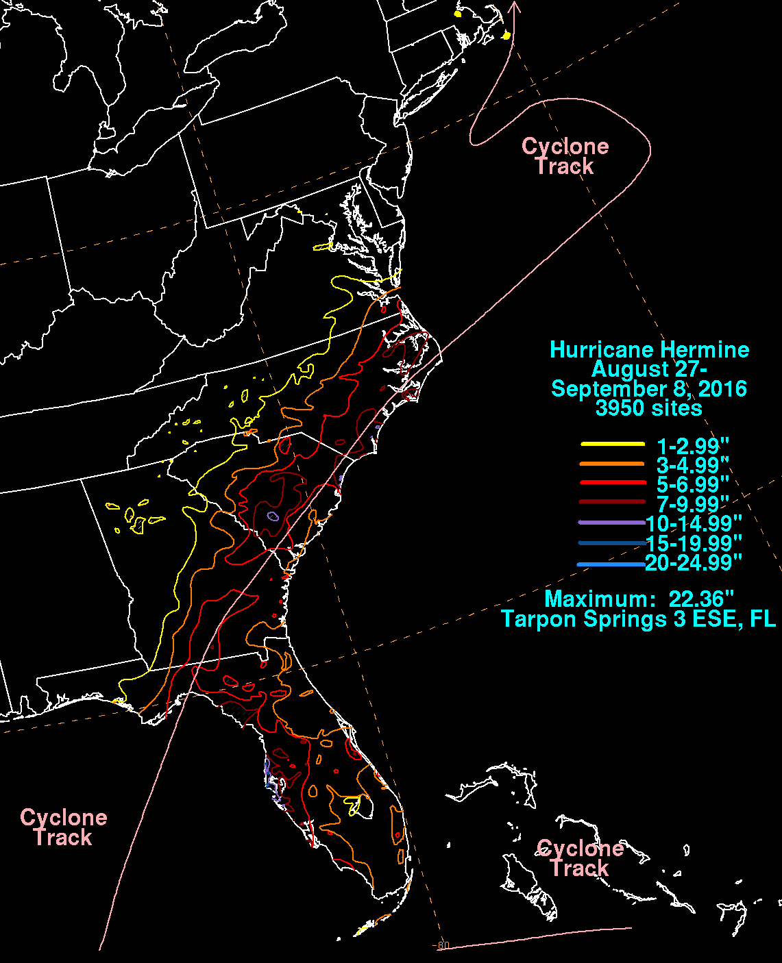 Hurricane Hermine (2016) Rainfall