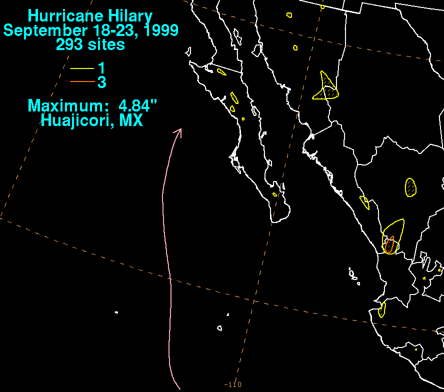 Hilary (1999) Storm Total Rainfall
