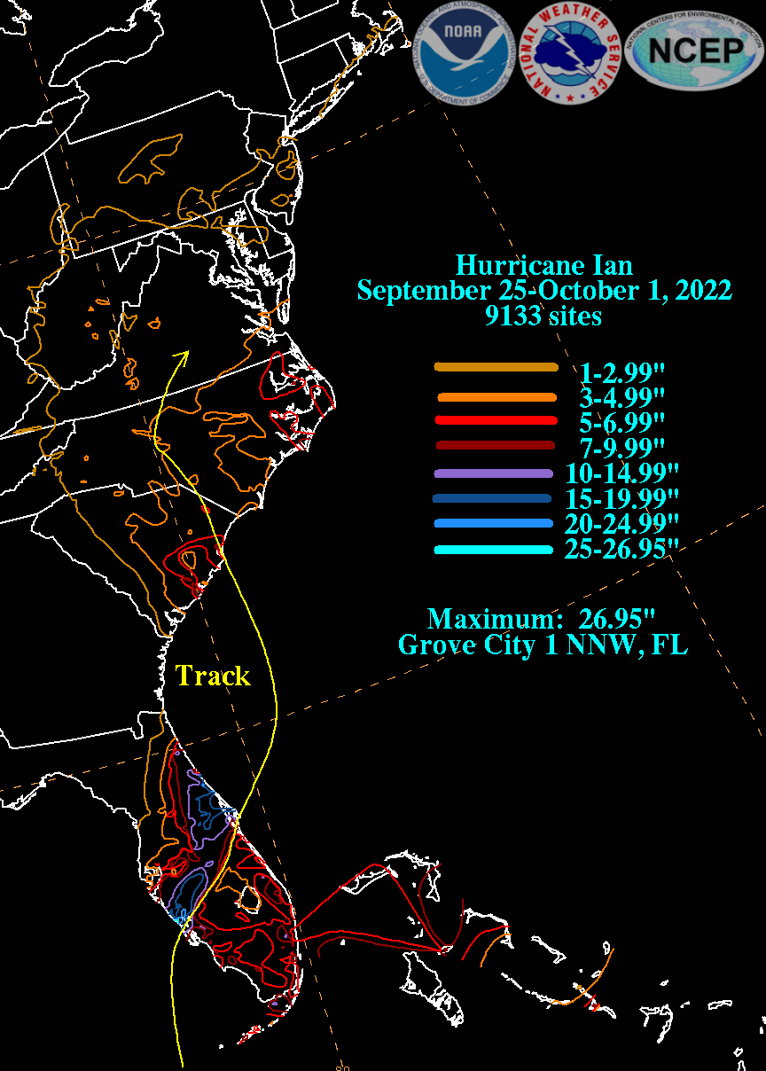 Hurricane Ian (2022) Rainfall